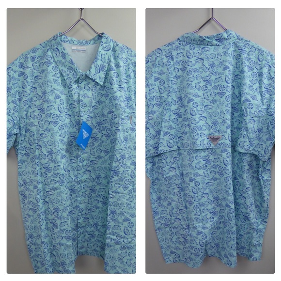 Columbia Super Slack Tide Omni Shade & Trollers Best PFG Button Up Shirt Set NWT - Picture 2 of 16